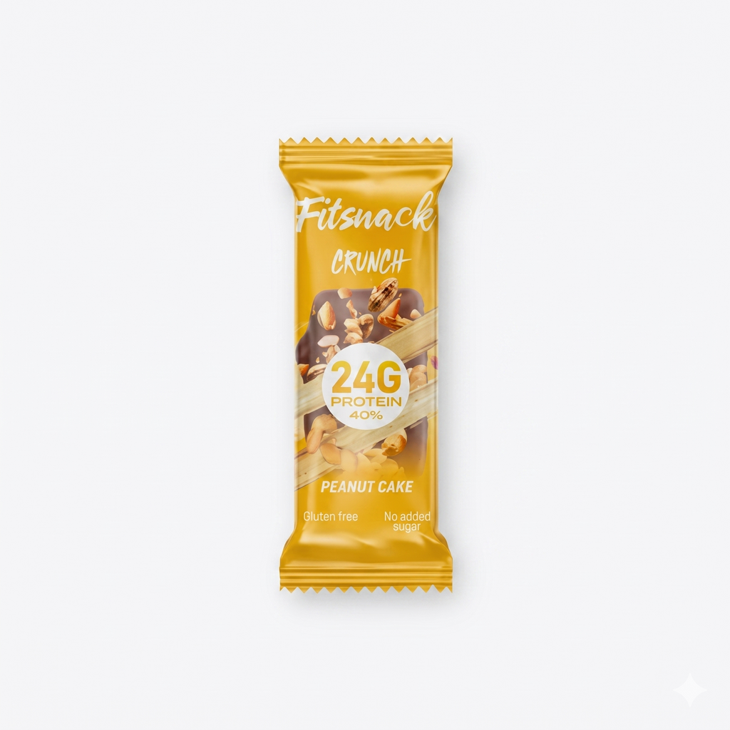 Fitsnack Crunch Bar with Collagen – No Added Sugar, High Fiber & Protein | 60g Fitsnack