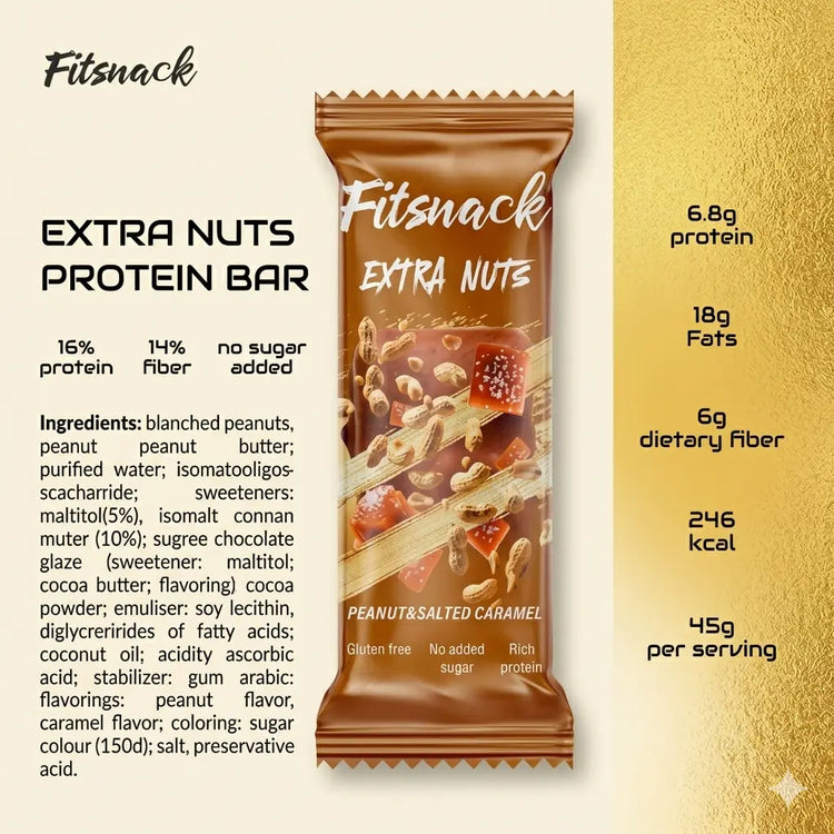 Fitsnack Healthy Snack Bars – No Added Sugar, High Fiber & Protein Fitsnack