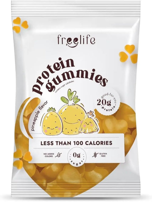 Free Life Gummies, High Protein 20g - Gluten Free, Zero Sugar, Low Carb 4.5g, Snack, 32g Pack Puzzle Supps