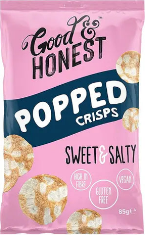 Good & Honest popped chips crisp |High In Fibre |Gluten free| Vegan | 75g Puzzle Supps