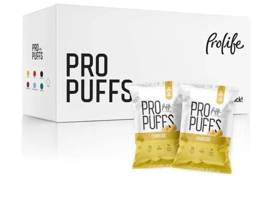 Healthy Protein Pro Puff: High-Protein, Gluten-Free Snack - 50g Air-Popped Packs, Non-GMO (20-Box Economy Pack) Pro life