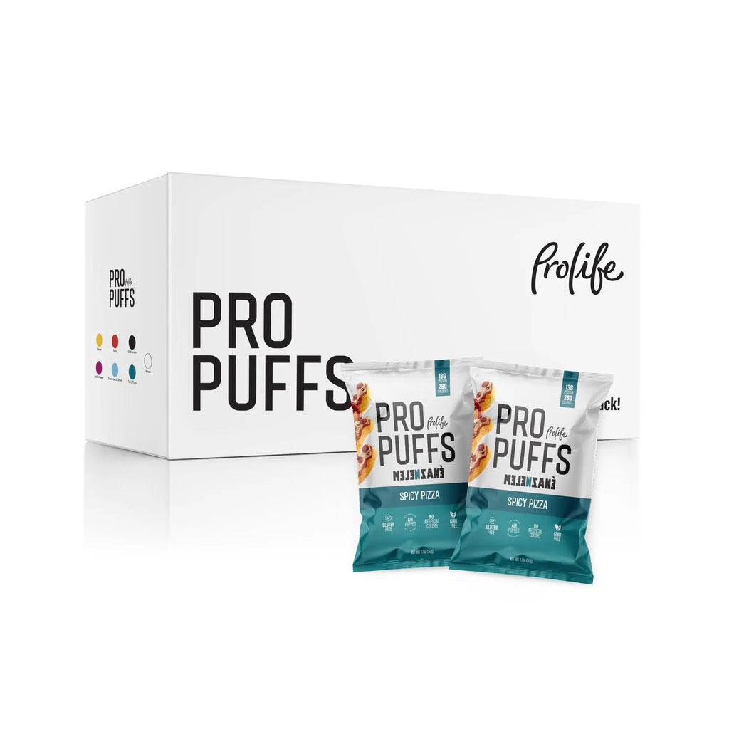 Healthy Protein Pro Puff: High-Protein, Gluten-Free Snack - 50g Air-Popped Packs, Non-GMO (20-Box Economy Pack) Pro life