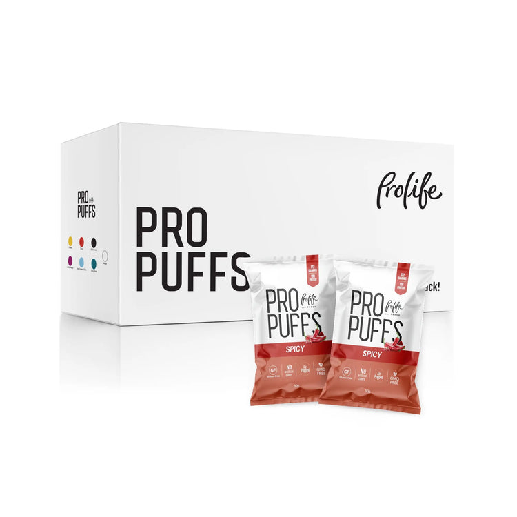 Healthy Protein Pro Puff: High-Protein, Gluten-Free Snack - 50g Air-Popped Packs, Non-GMO (20-Box Economy Pack) Pro life