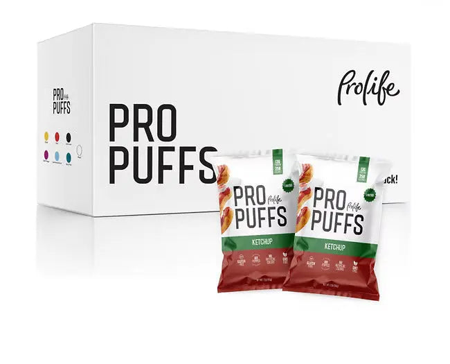 Healthy Protein Pro Puff: High-Protein, Gluten-Free Snack - 50g Air-Popped Packs, Non-GMO (20-Box Economy Pack) Pro life