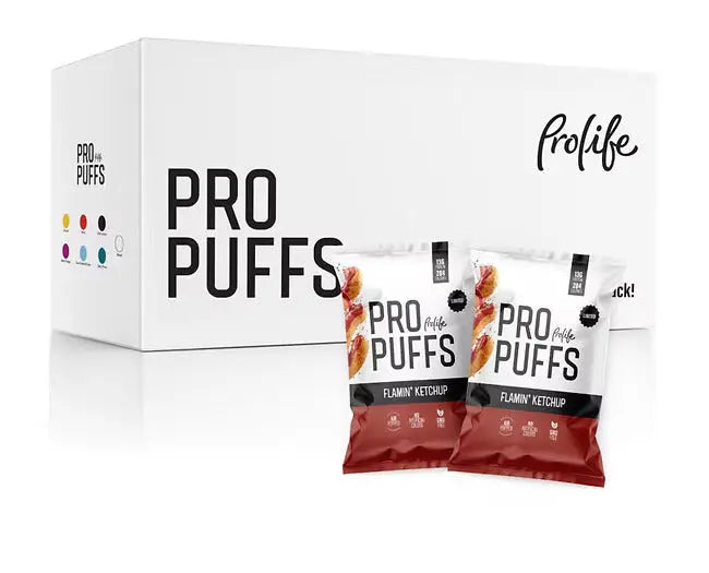 Healthy Protein Pro Puff: High-Protein, Gluten-Free Snack - 50g Air-Popped Packs, Non-GMO (20-Box Economy Pack) Pro life