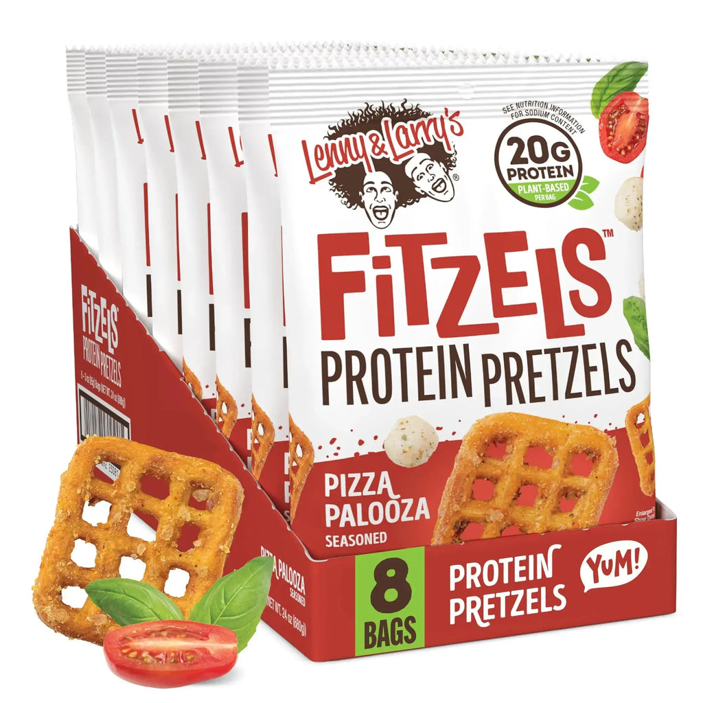 Lenny Larry's FITZELS Pretzel Snacks Incredibly Tasty, High Protein ,Plant Based Protein,8x85g Puzzle Supps