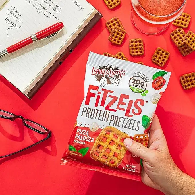 Lenny Larry's FITZELS Pretzel Snacks Incredibly Tasty, High Protein ,Plant Based Protein,8x85g Puzzle Supps