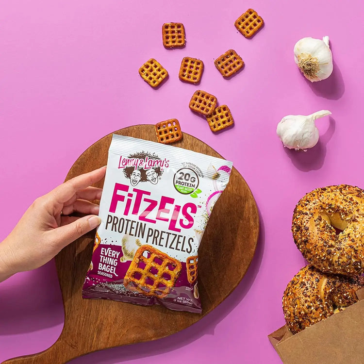 Lenny Larry's FITZELS Pretzel Snacks Incredibly Tasty, High Protein ,Plant Based Protein,8x85g Puzzle Supps