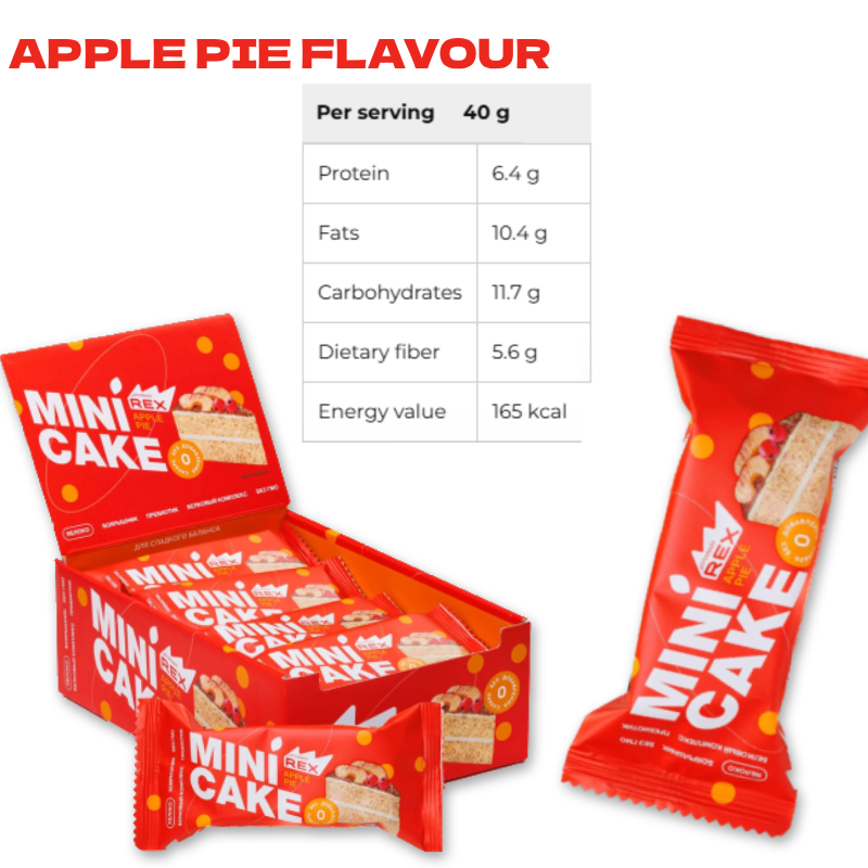 Rex Protein Mini Cake by Rex Bakes: Nutrient-Packed, Guilt-Free Snacking (40gx8) box