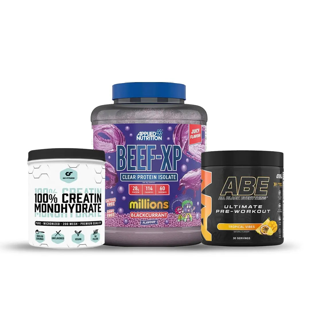 NN Combo 3-1: Applied Nutrition Beef XP, Pre Workout powder & Go Fitness Creatine Applied Nutrition