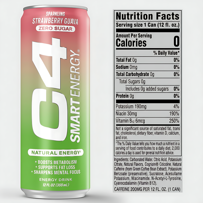 Cellucor C4 RTD Unleash Energy with - Sparkling Smart Energy Drink 355ml | 12-Piece Case