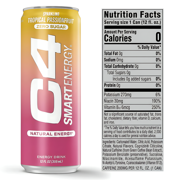 Cellucor C4 RTD Unleash Energy with - Sparkling Smart Energy Drink 355ml | 12-Piece Case