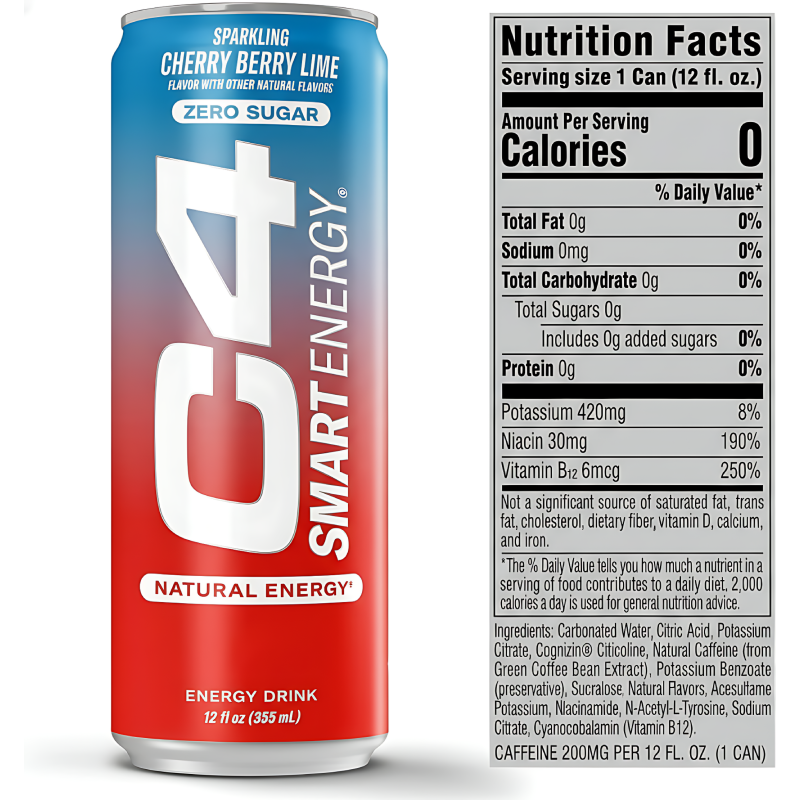 Cellucor C4 RTD Unleash Energy with - Sparkling Smart Energy Drink 355ml | 12-Piece Case