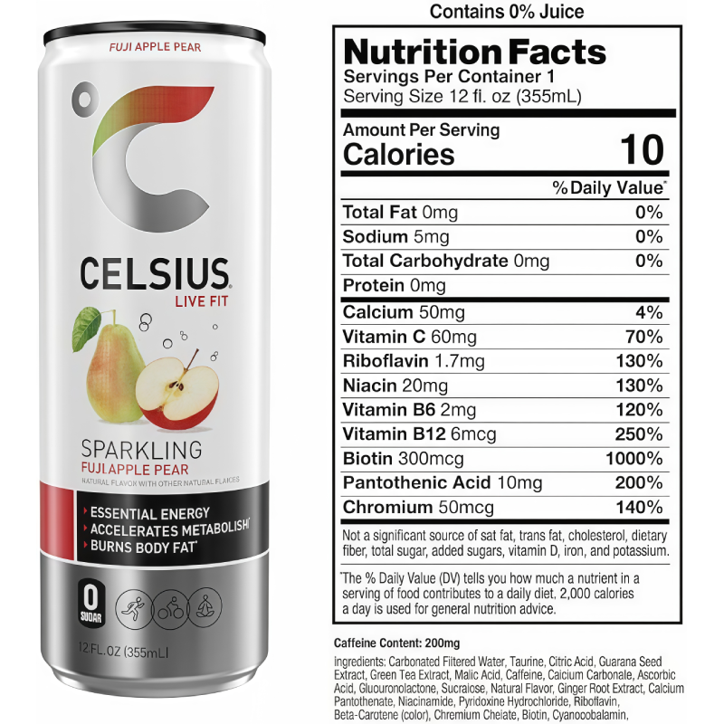 Energize Your Day with Celsius Sparkling Energy Drinks - 12-Pack of 335ml Cans