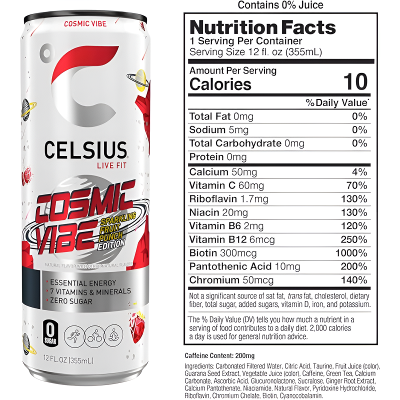 Energize Your Day with Celsius Sparkling Energy Drinks - 12-Pack of 335ml Cans