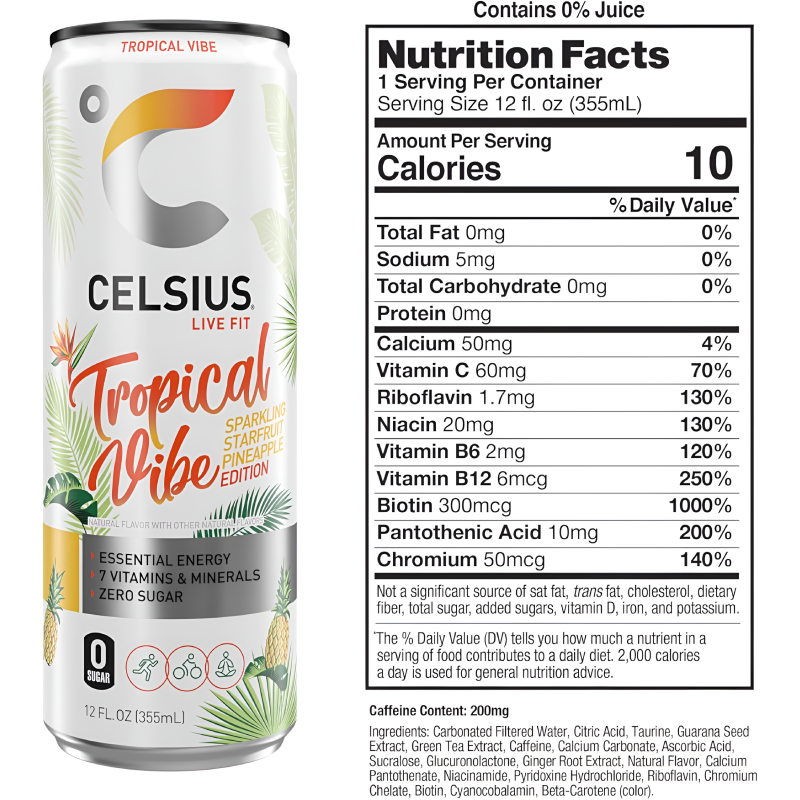 Energize Your Day with Celsius Sparkling Energy Drinks - 12-Pack of 335ml Cans
