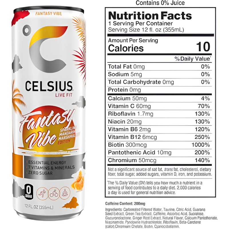 Energize Your Day with Celsius Sparkling Energy Drinks - 12-Pack of 335ml Cans