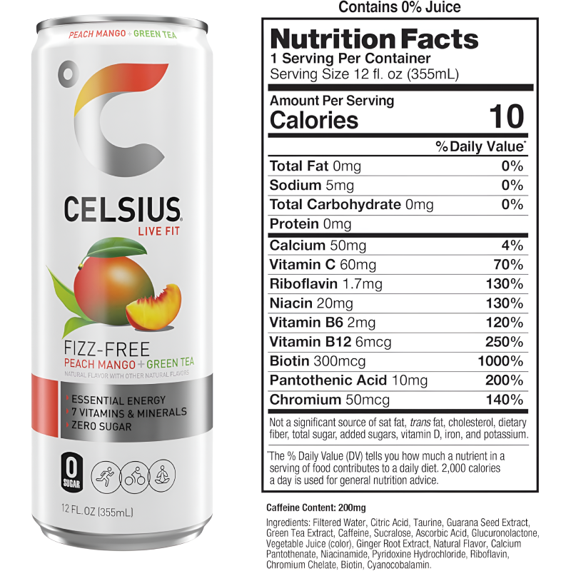 Energize Your Day with Celsius Sparkling Energy Drinks - 12-Pack of 335ml Cans