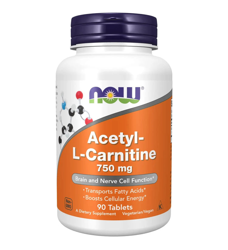 Now Acetyl L-Carnitine 750mg 90 Tablets Puzzle Supps