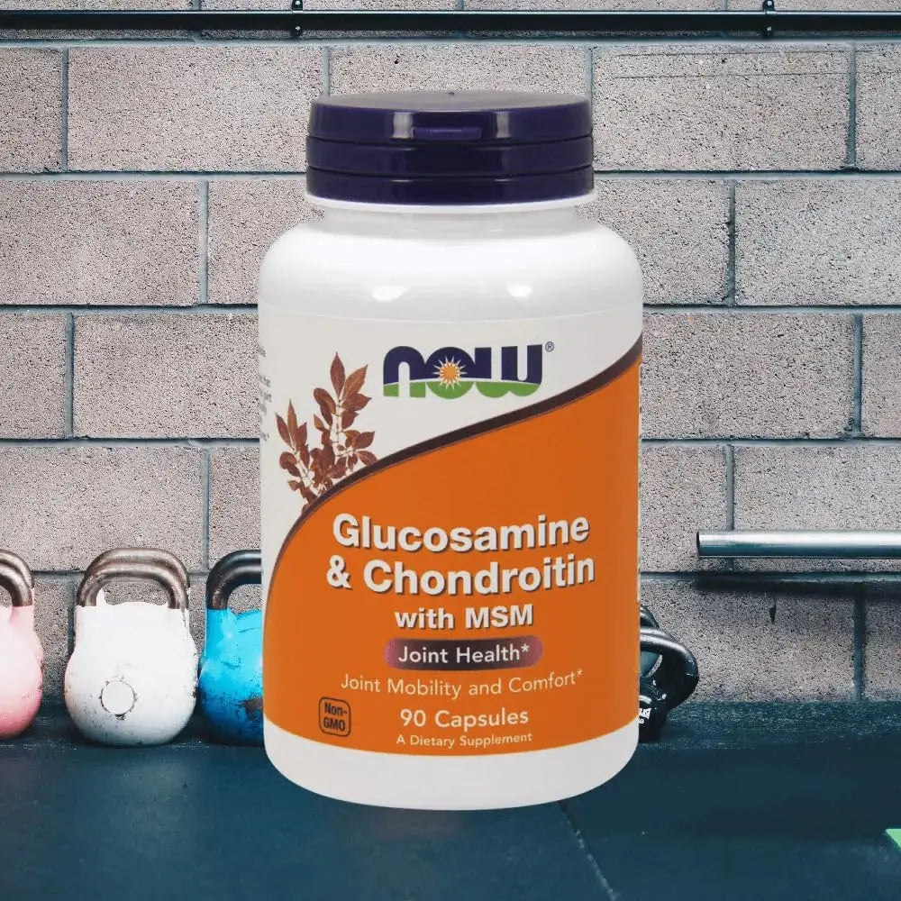 Now Glucosamine and Chondroitin With MSM, 90 Veggie Capsules, Supports Joint Mobility NOW