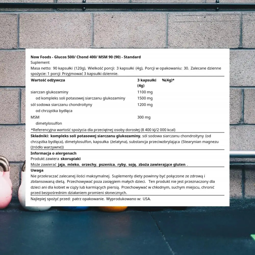 Now Glucosamine and Chondroitin With MSM, 90 Veggie Capsules, Supports Joint Mobility NOW