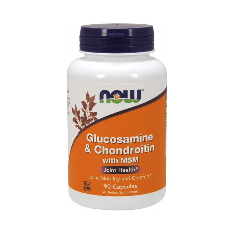 Now Glucosamine and Chondroitin With MSM, 90 Veggie Capsules, Supports Joint Mobility NOW