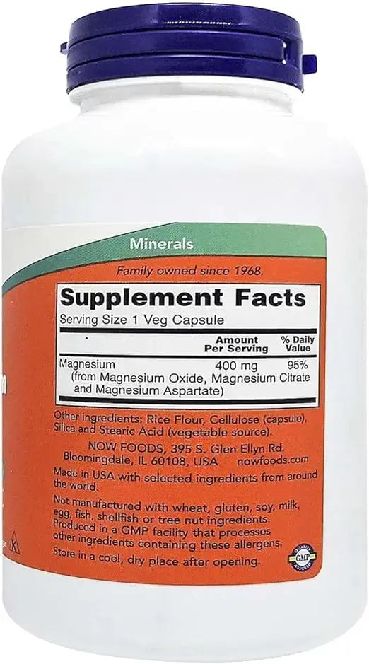 Now Magnesium 400 Mg, 180 Veg Capsules Puzzle Supps
