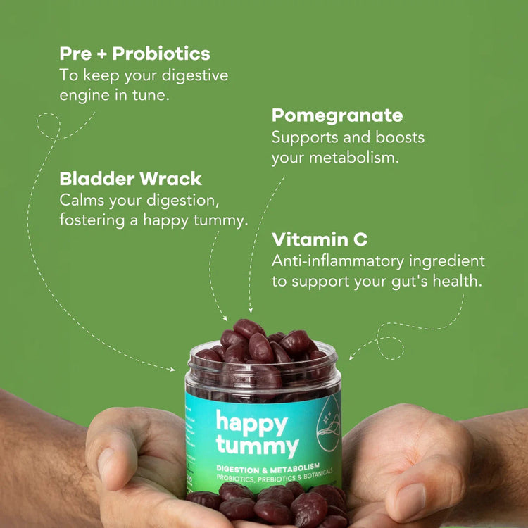 Nutrili Happy Tummy digestion & metabolism berry cherry flavor gummies 150g nutrili