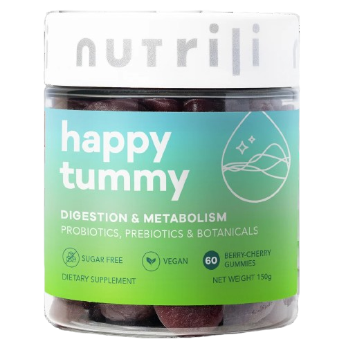 Nutrili Happy Tummy digestion & metabolism berry cherry flavor gummies 150g nutrili