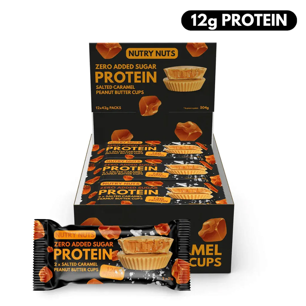 Nutry Nuts Protein Peanut Butter Cups | High Protein Snack | Gluten-Free | No Palm Oil | Delicious Chocolate Treat- 12x42g Nutry Nutz