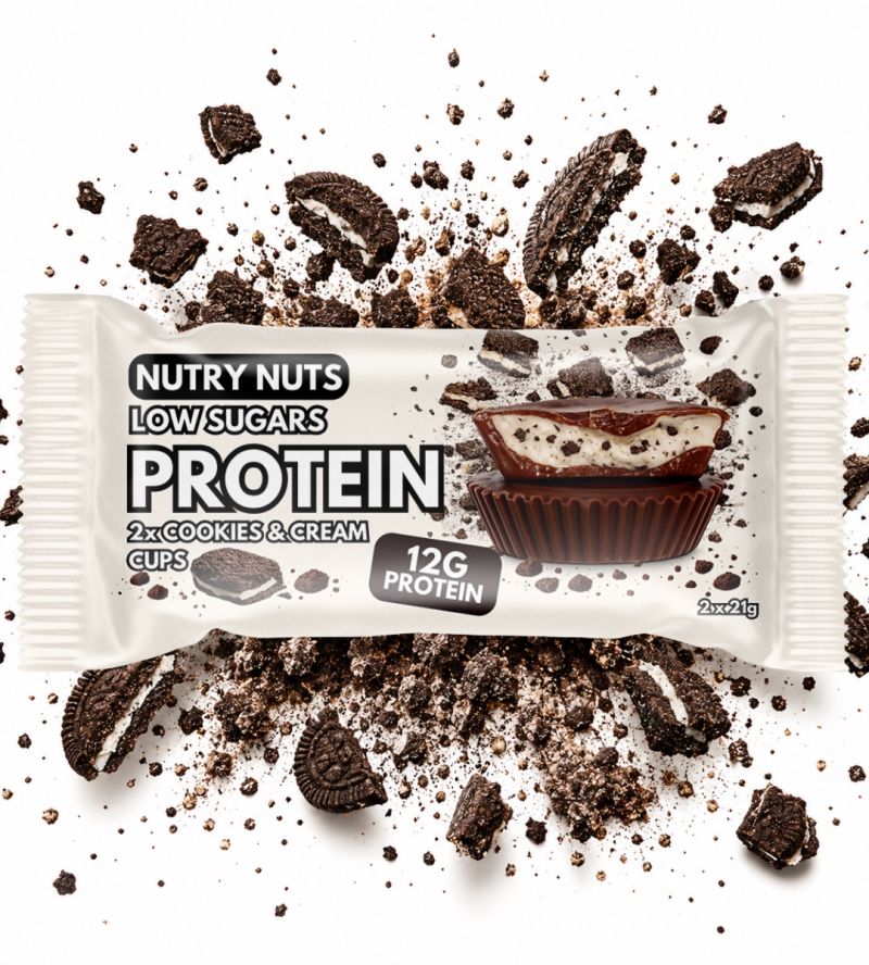 Nutry Nuts Protein Peanut Butter Cups | High Protein Snack | Gluten-Free | No Palm Oil | Delicious Chocolate Treat- 12x42g Nutry Nutz