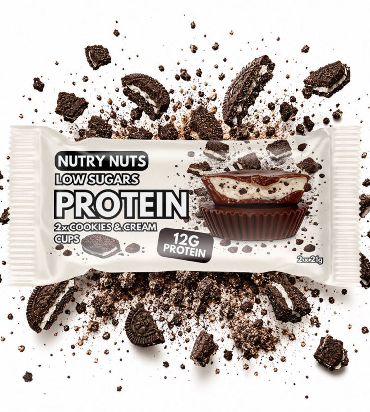 Nutry Nuts Protein Peanut Butter Cups | High Protein Snack | Gluten-Free | No Palm Oil | Delicious Chocolate Treat- 12x42g Nutry Nutz