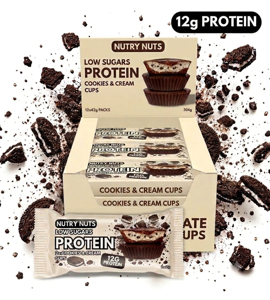 Nutry Nuts Protein Peanut Butter Cups | High Protein Snack | Gluten-Free | No Palm Oil | Delicious Chocolate Treat- 12x42g Nutry Nutz