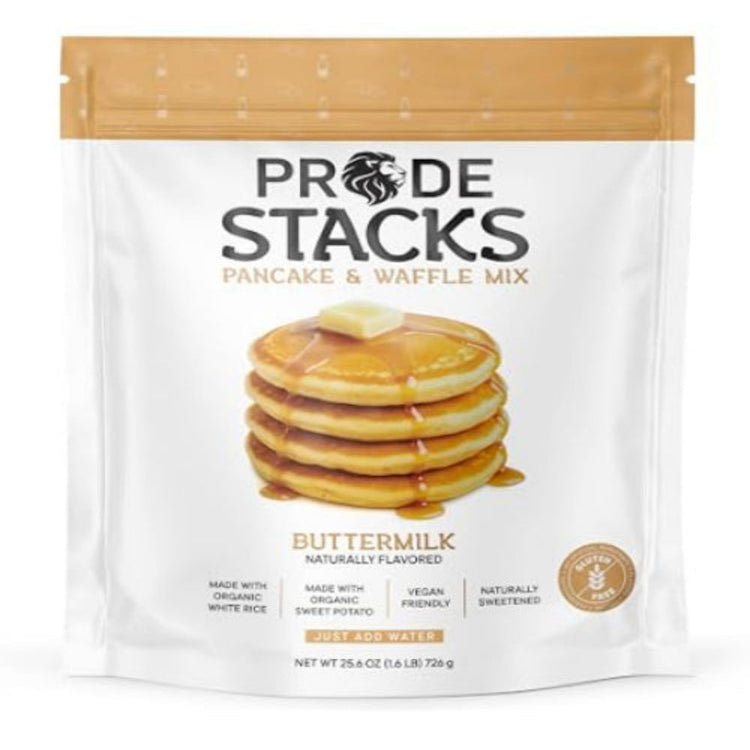 Pride food Pride Stacks Pancakes & waffles mix - made with organic WHITE RICE| JUST ADD WATER Puzzle Supps
