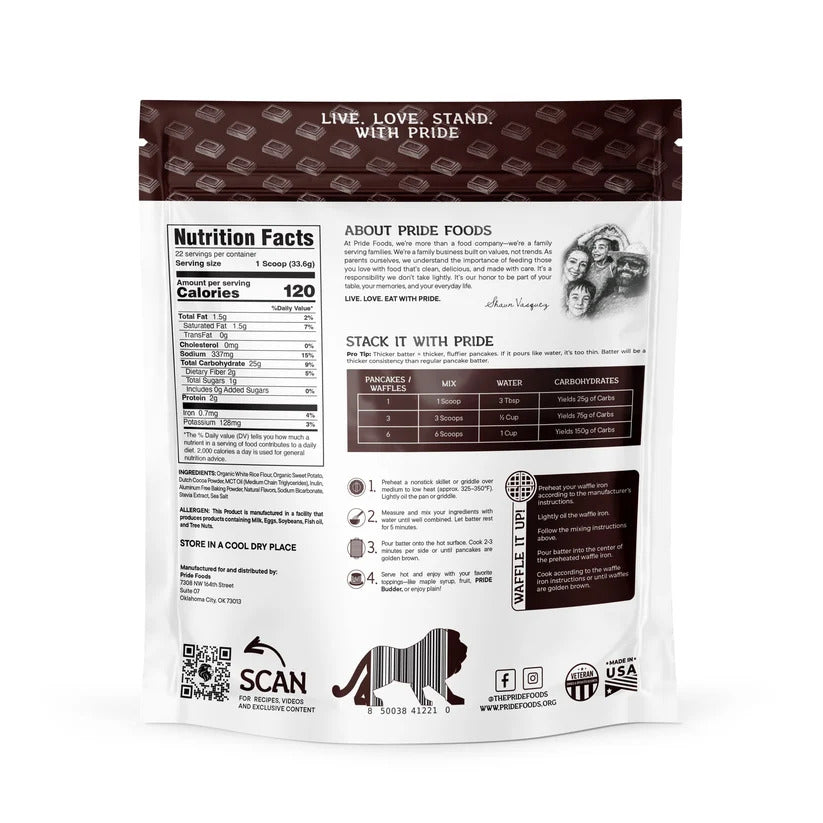 Pride food Pride Stacks Pancakes & waffles mix - made with organic WHITE RICE| JUST ADD WATER Puzzle Supps