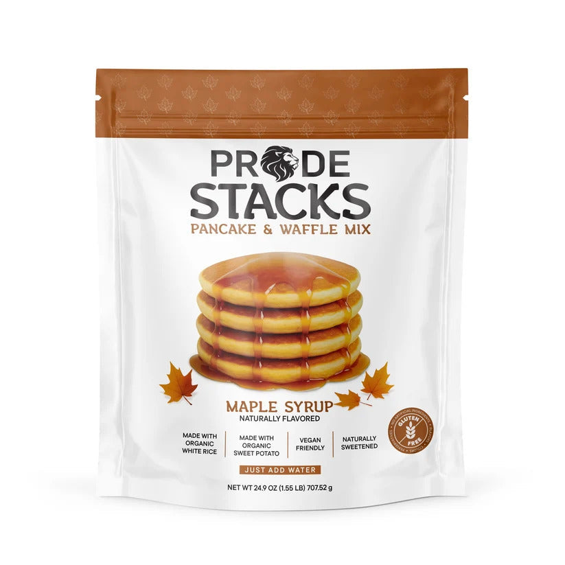 Pride food Pride Stacks Pancakes & waffles mix - made with organic WHITE RICE| JUST ADD WATER Puzzle Supps