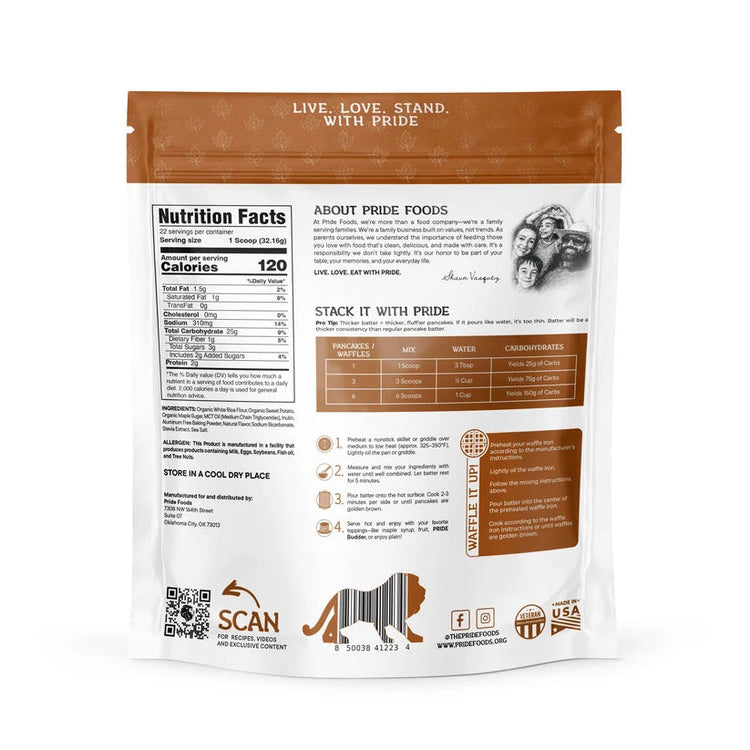 Pride food Pride Stacks Pancakes & waffles mix - made with organic WHITE RICE| JUST ADD WATER Puzzle Supps