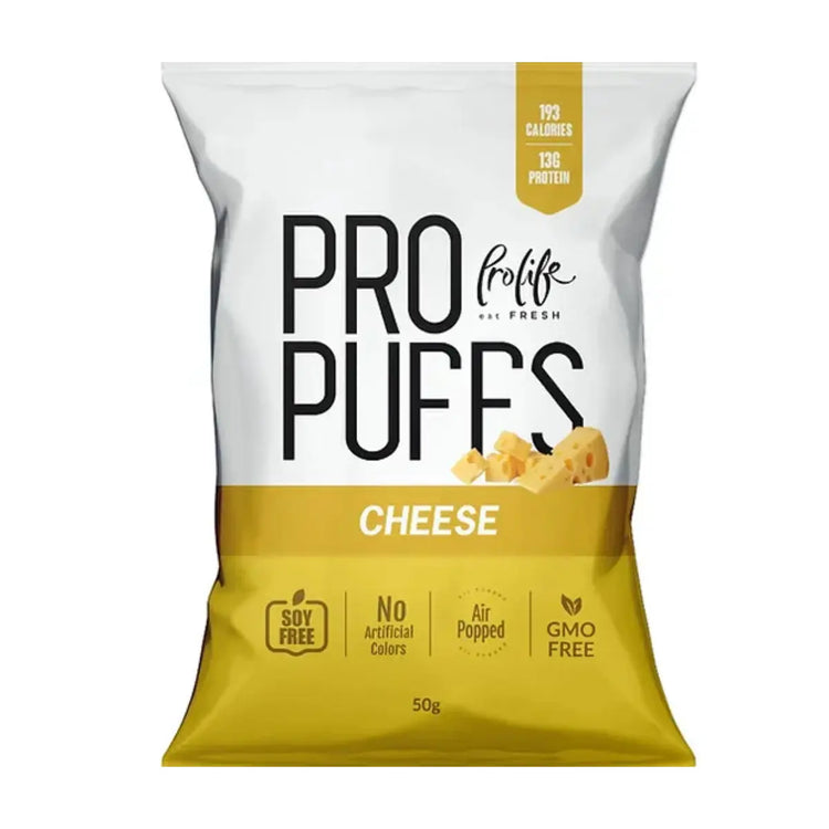 Pro Life Pro Puffs: High-Protein, Gluten-Free Snack - 50g Air-Popped Packs, Non-GMO (20-Box Economy Pack) Pro life