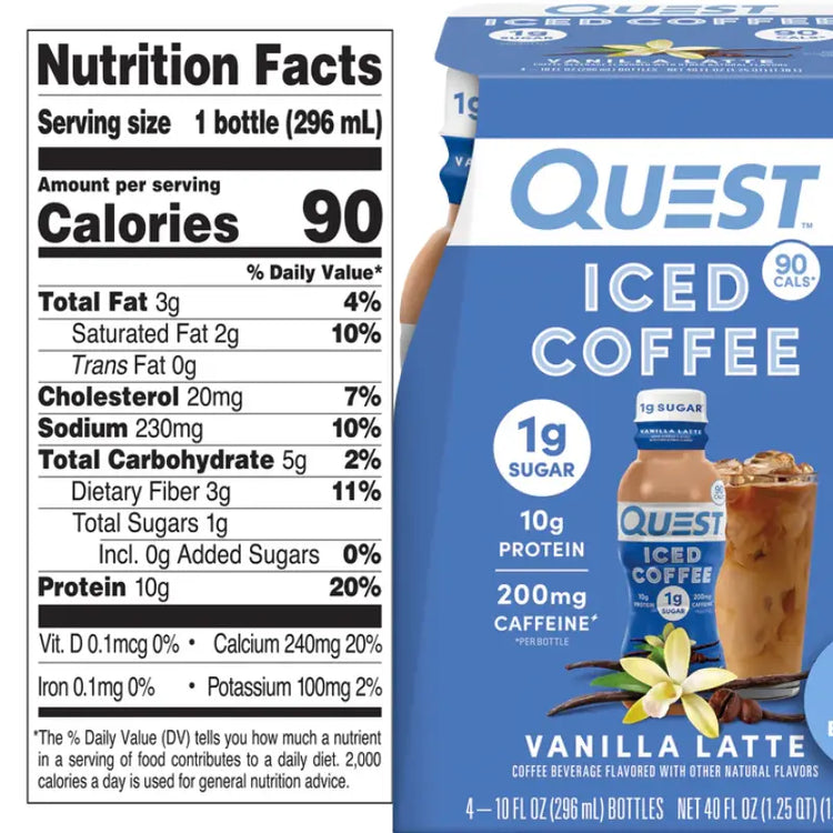 Quest Iced Coffee 296ml- Refreshing Iced Coffee in UAE  (4x296ml) Quest Nutrition