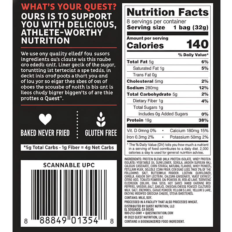 Quest Ranch Tortilla Style Protein Chips: for Anytime Snacking- (8x32g) 256g