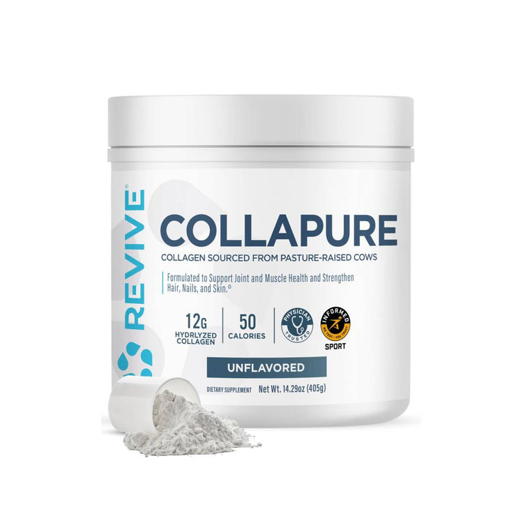 Revive MD CollaPURE Collagen Peptides Powder for Women & Men, Unflavored- Collagen Supplements for Hair, Skin, Nails, Bones & Joint Health | (30 Servings) Revive