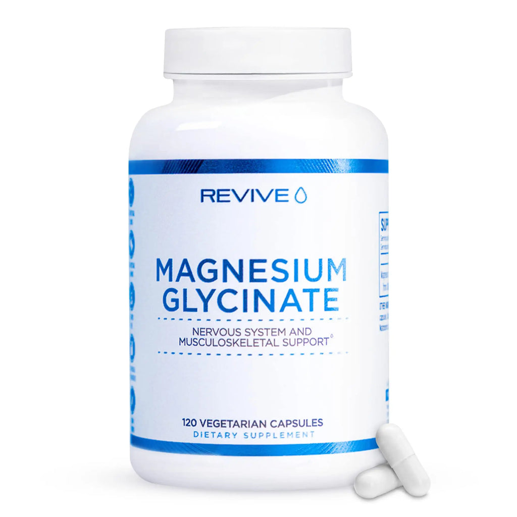 Revive Magnesium Glycinate 120 Capsules - High Absorption, Stress Relief & Bone Health Supplement Revive