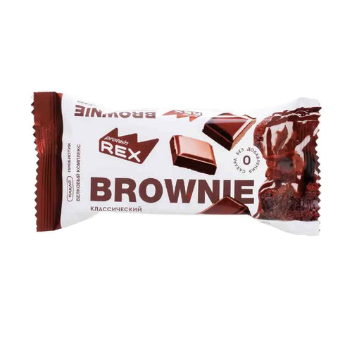 Rex Protein Cake Brownie Classic - High-Protein, Low-Sugar Treats (50gx12) Box Puzzle Supps