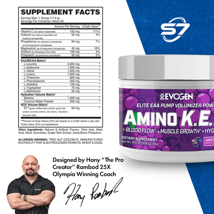 Evogen AMINO K.E.M EAA- Complex for Peak Muscle Performance- 30 Servings