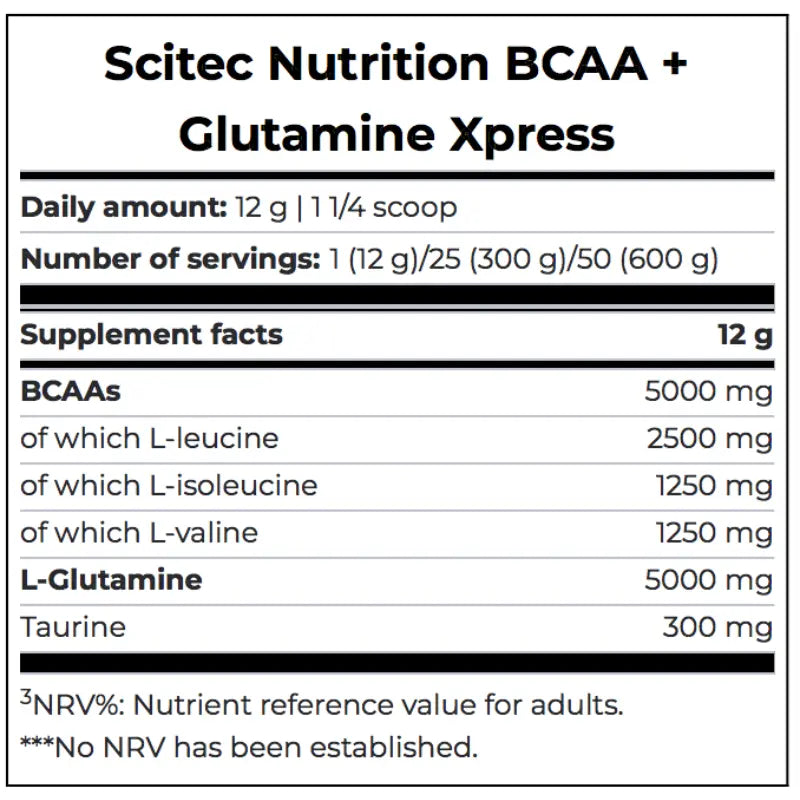 Scitec Nutrition BCAA + Glutamine Xpress Supplement 300g Scitec Nutrition