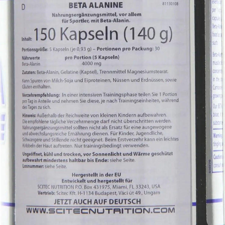 Scitec Nutrition BETA ALANINE 150 CAPSULE Scitec Nutrition