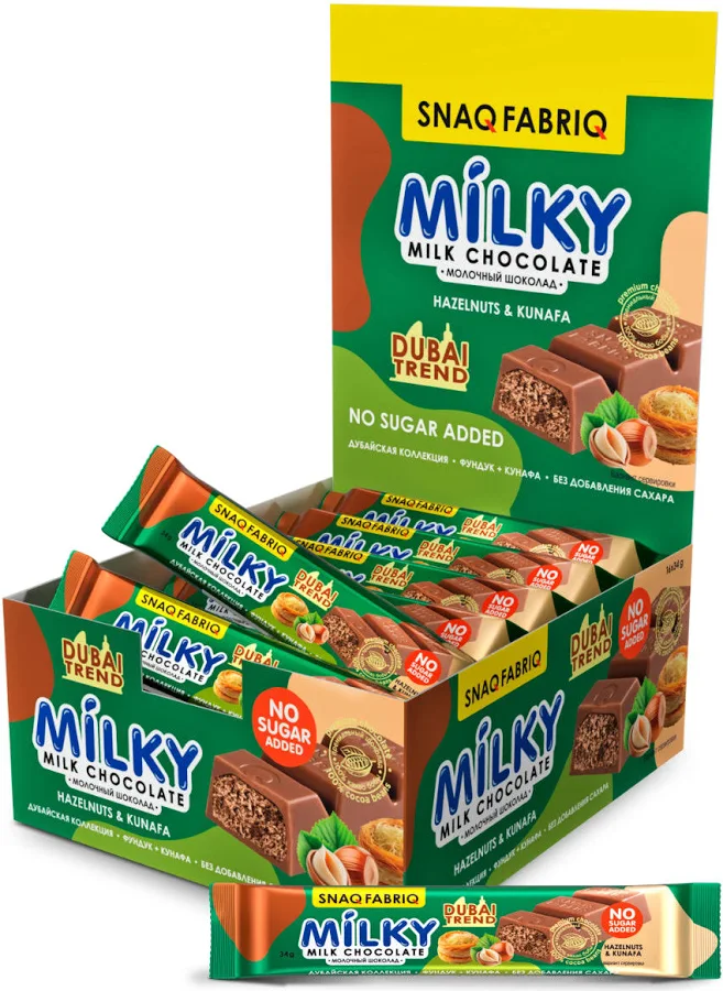 Snaq Fabriq Mik Chocolate with Kunafa 16x34g Snaq Febriq