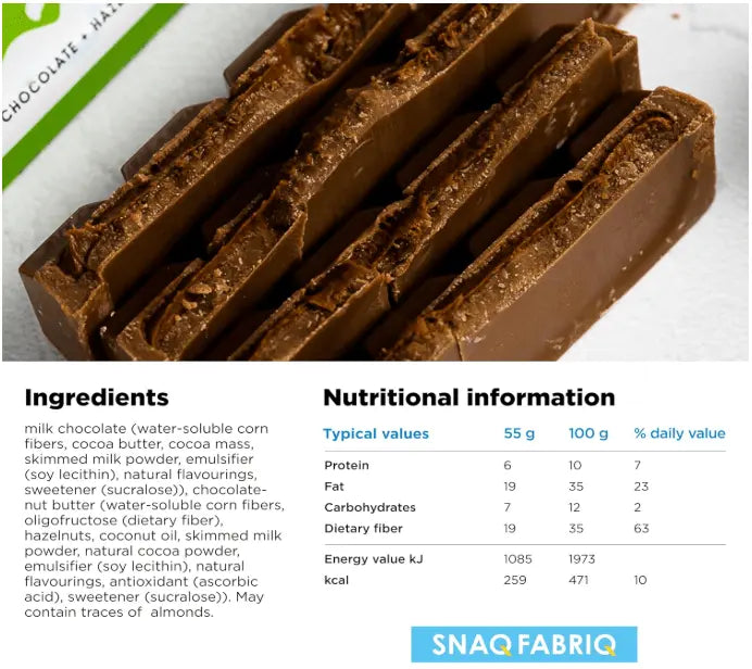Snaq Fabriq Milky Chocolate: Smooth Milk Chocolate with Milky Nut Filling (12x55g) Snaq Fabriq