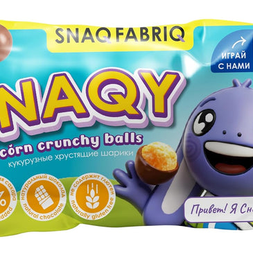 Snaq Fabriq Snaqy Corn Crunchy balls Chocolate Covered, Gluten Free and No Sugar Added 12x30g Puzzle Supps