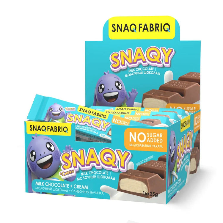 Snaq Febriq Snaqy Milk Chocolate Bar with Filling 25g Pack of 16 Snaq Febriq